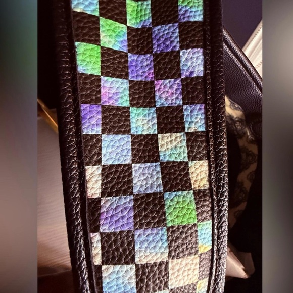 Ed Hardy Rose Skull Shoulder Bag Holographic Checkerboard Y2K - Picture 8 of 9